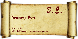Demény Éva névjegykártya